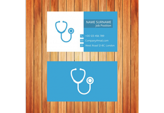 دانلود وکتور White and blue doctor business card