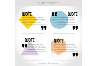 دانلود وکتور Collection of quote with polygonal shapes