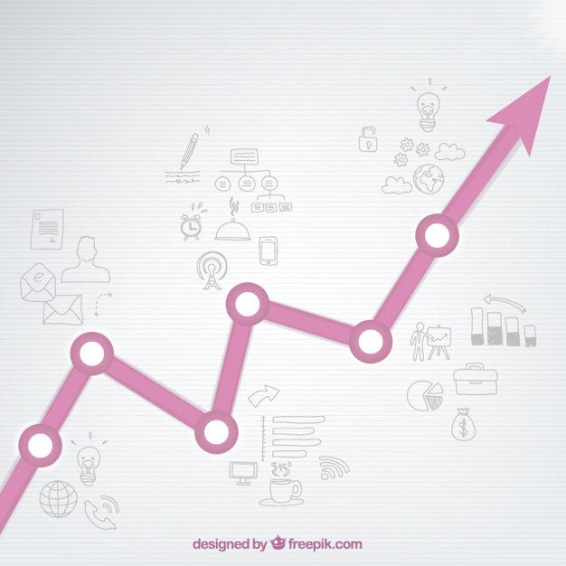 دانلود وکتور Growing graph with drawings