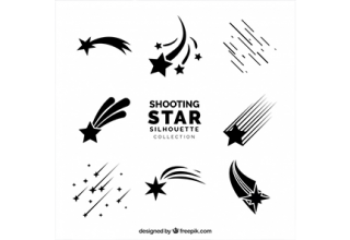 دانلود وکتور Shooting star silhoutte collection