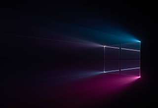 Windows 10 Logo Blue Pink Dark Wallpaper