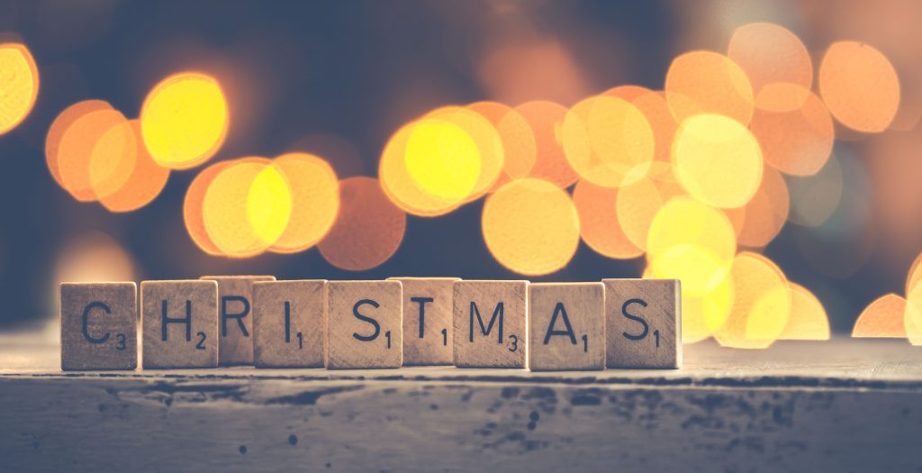 Christmas Scrabbles Bokeh Photography Wallpaper