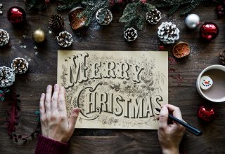 Merry Christmas Greeting Photo Wallpaper