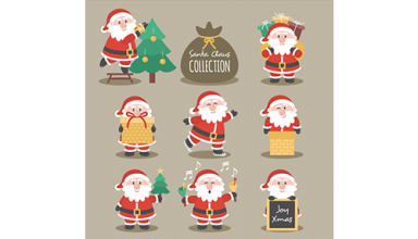 دانلود وکتور Santa Claus Collection